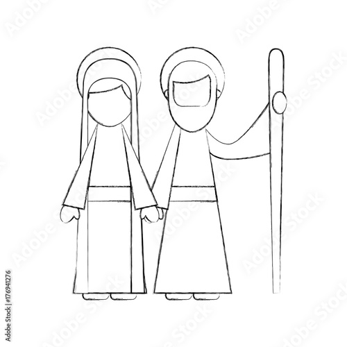 nativity the virgin mary and joseph blessed
