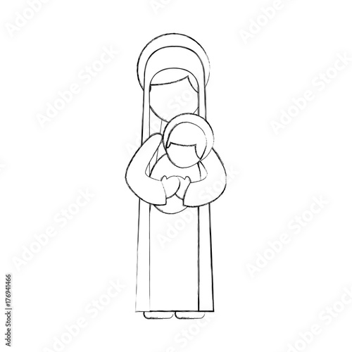 virgin mary holding baby jesus christian and christmas