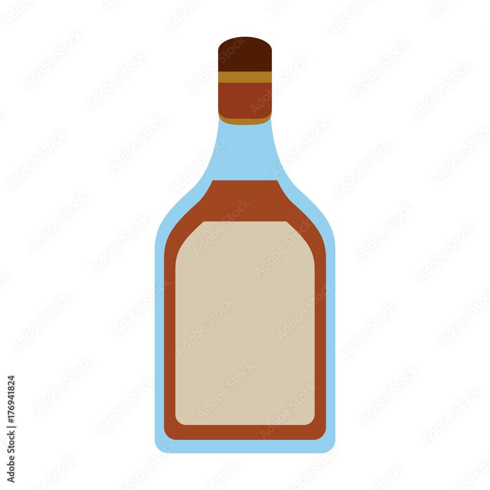 liquor clear glass bottle with blank label icon image vector illustration design liquor clear glass bottle with blank label icon image vector illustration design