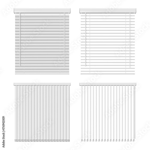 Vector horizontal and vertical window blinds icon set