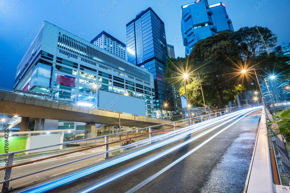 traffic trails in downtown hong kong,china,asia. traffic trails in downtown hong kong,china,asia.