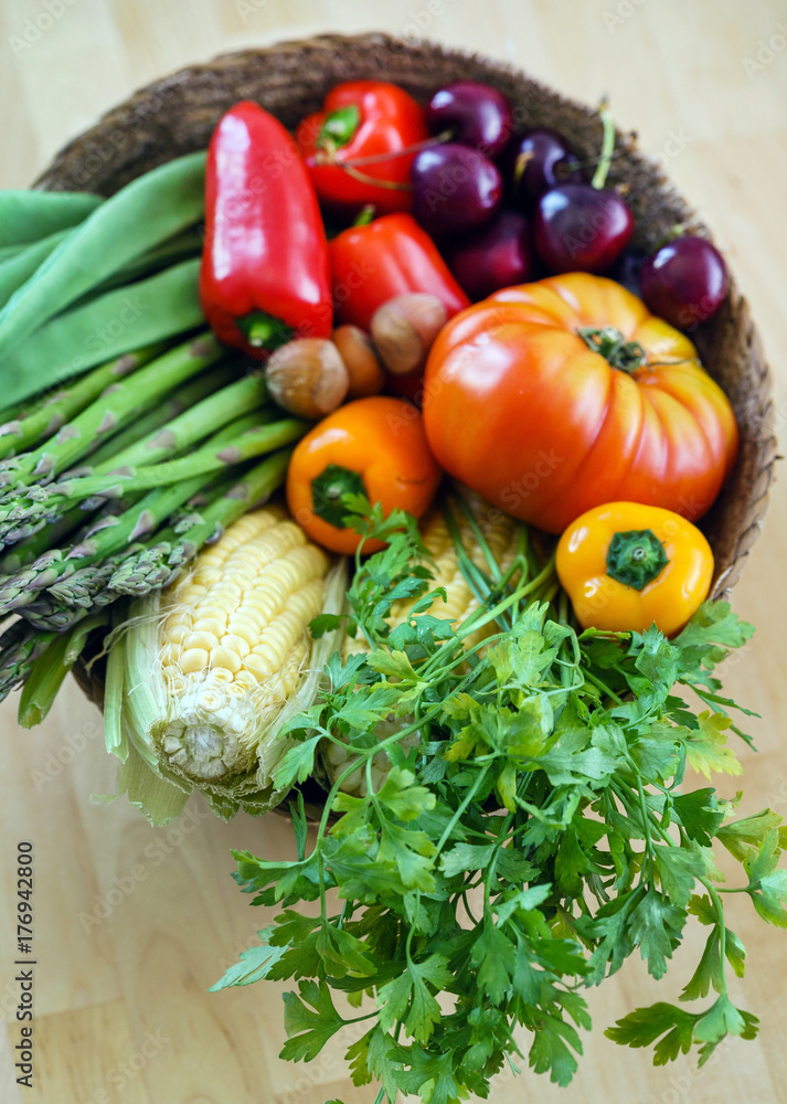 fresh vegetables in the basket