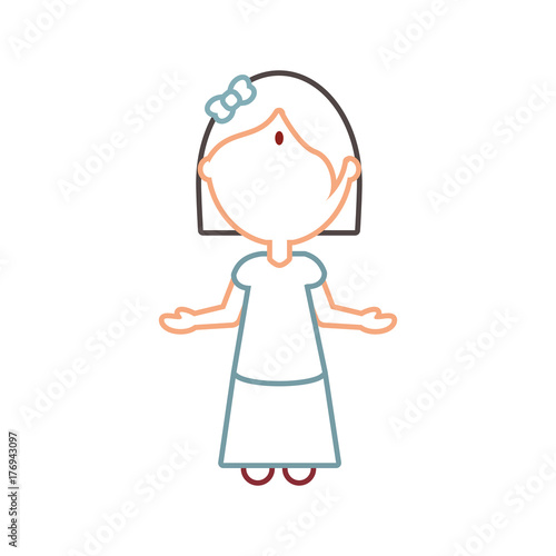 avatar girl icon over white background colorful design vector illustration