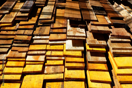 Lumber in warehouse.