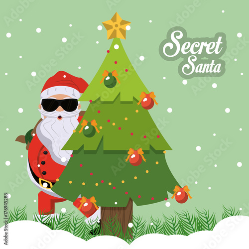 Secret santa cartoon icon vector illustration graphic design