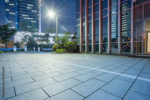 Wallpaper Mural modern glass building exterior with empty pavement,copy space,shanghai,china. Torontodigital.ca