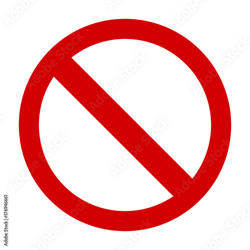 Prohibition sign or no sign icon vector simple