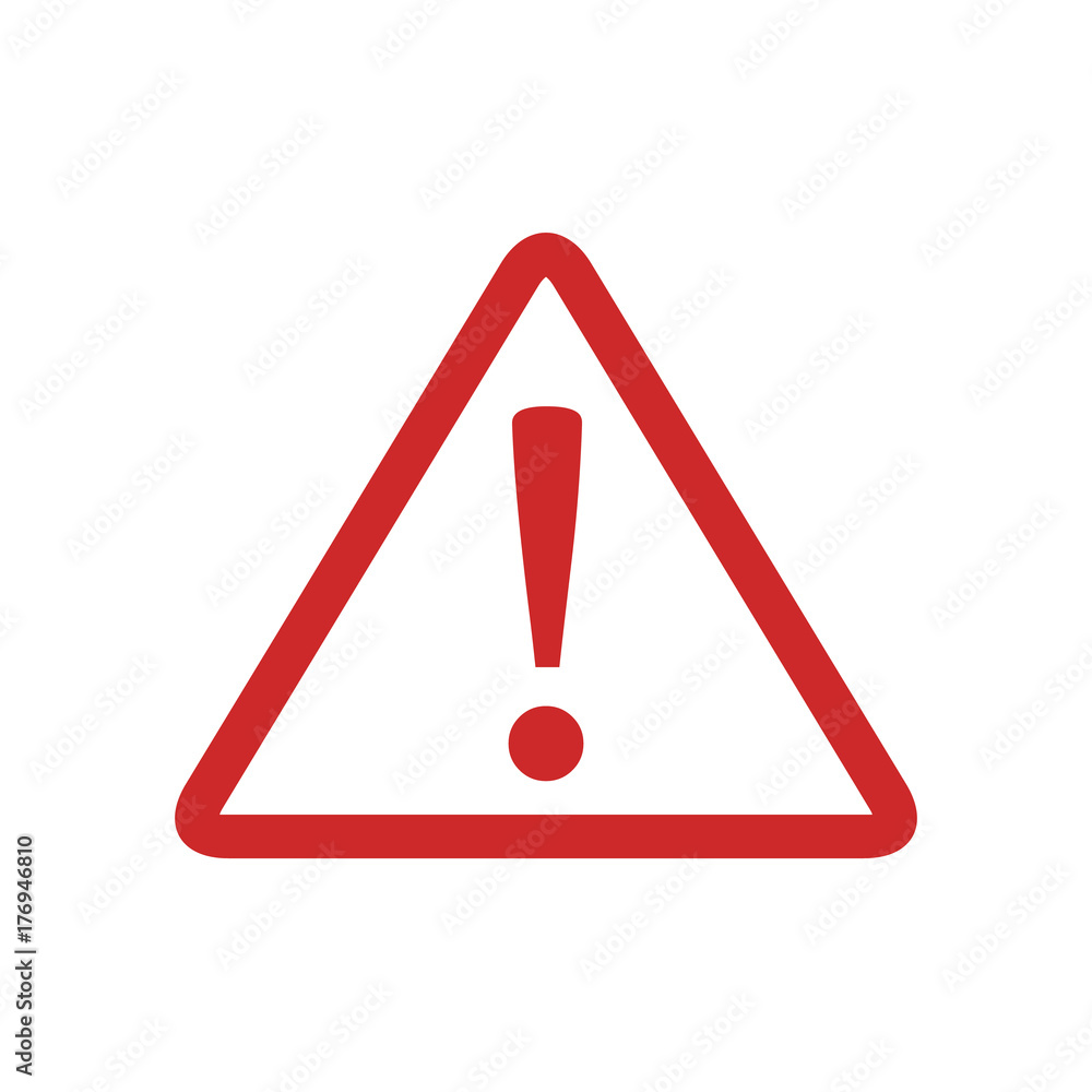 Warning sign icon vector simple Warning sign icon vector simple