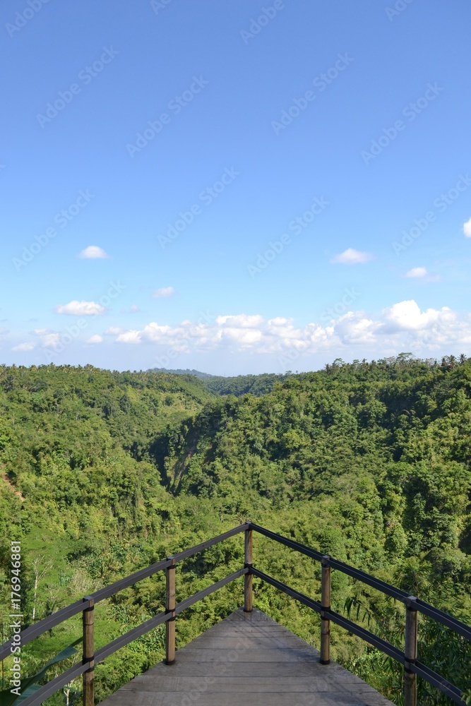 The wonderful view of Karangasem Regency (taken from Banjar Atugan) in Bali, Indonesia