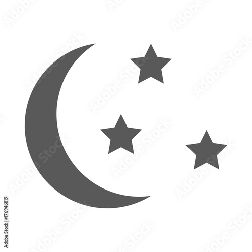 Sleep icon. Moon and stars sign. Night or bed time vector simple