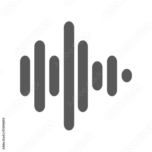 Sound wave icon vector simple