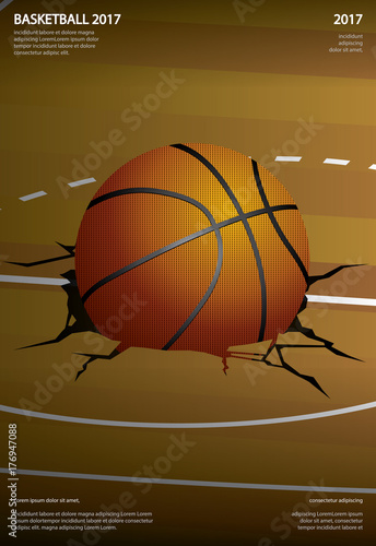 Basketball Poster Advertising Vector Illustration