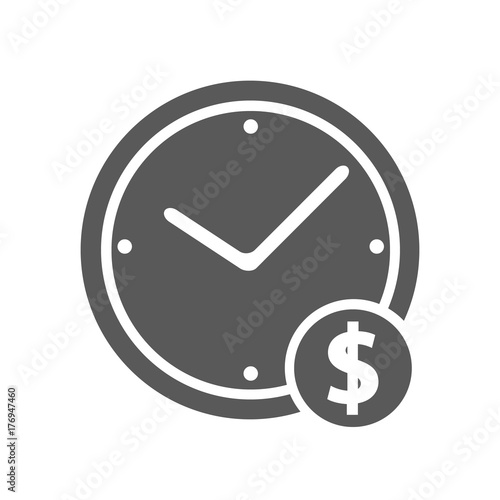 Clock money icon vector simple