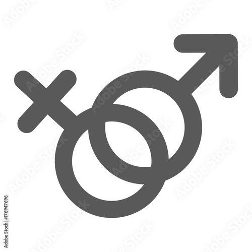 Female and man gender symbol icon vector simple