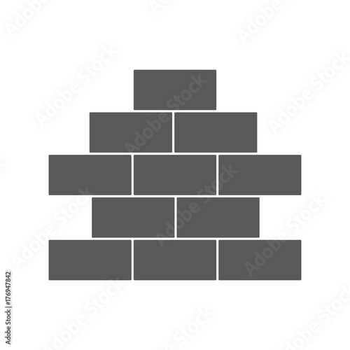 Brick wall icon vector simple