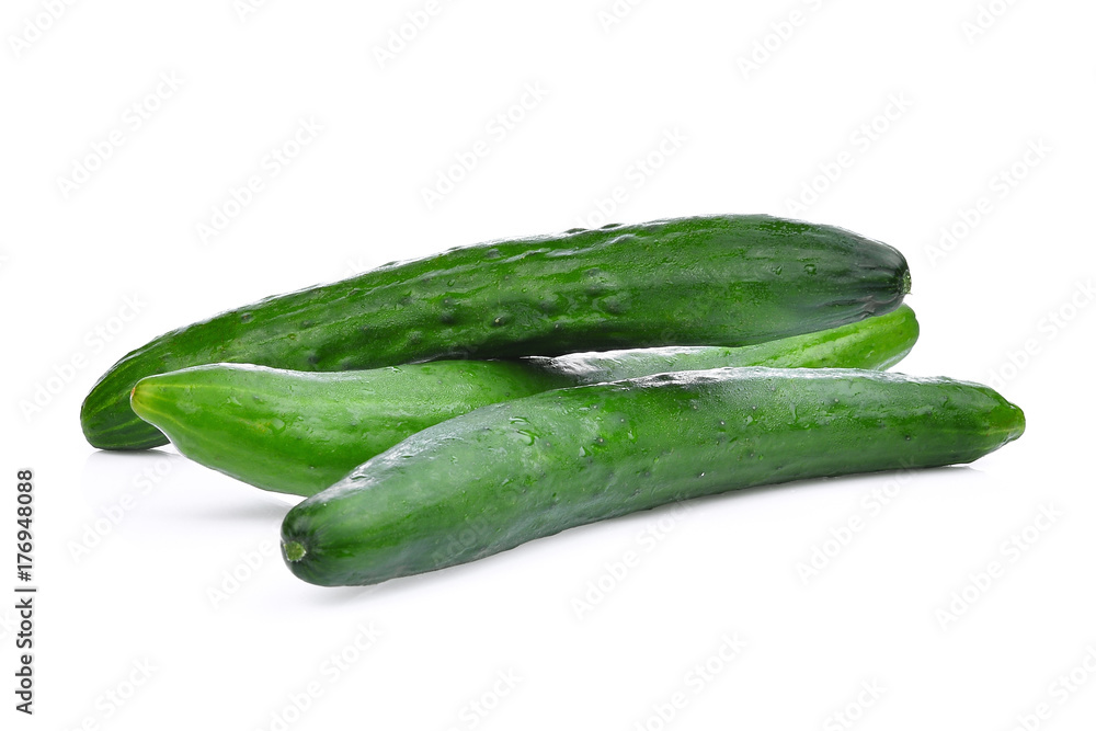 green fresh japanese cucumber, suhyo or zucchini isolated on white background, healthy vegetables green fresh japanese cucumber, suhyo or zucchini isolated on white background, healthy vegetables