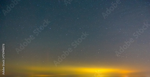 Night sky and stars with long exposure