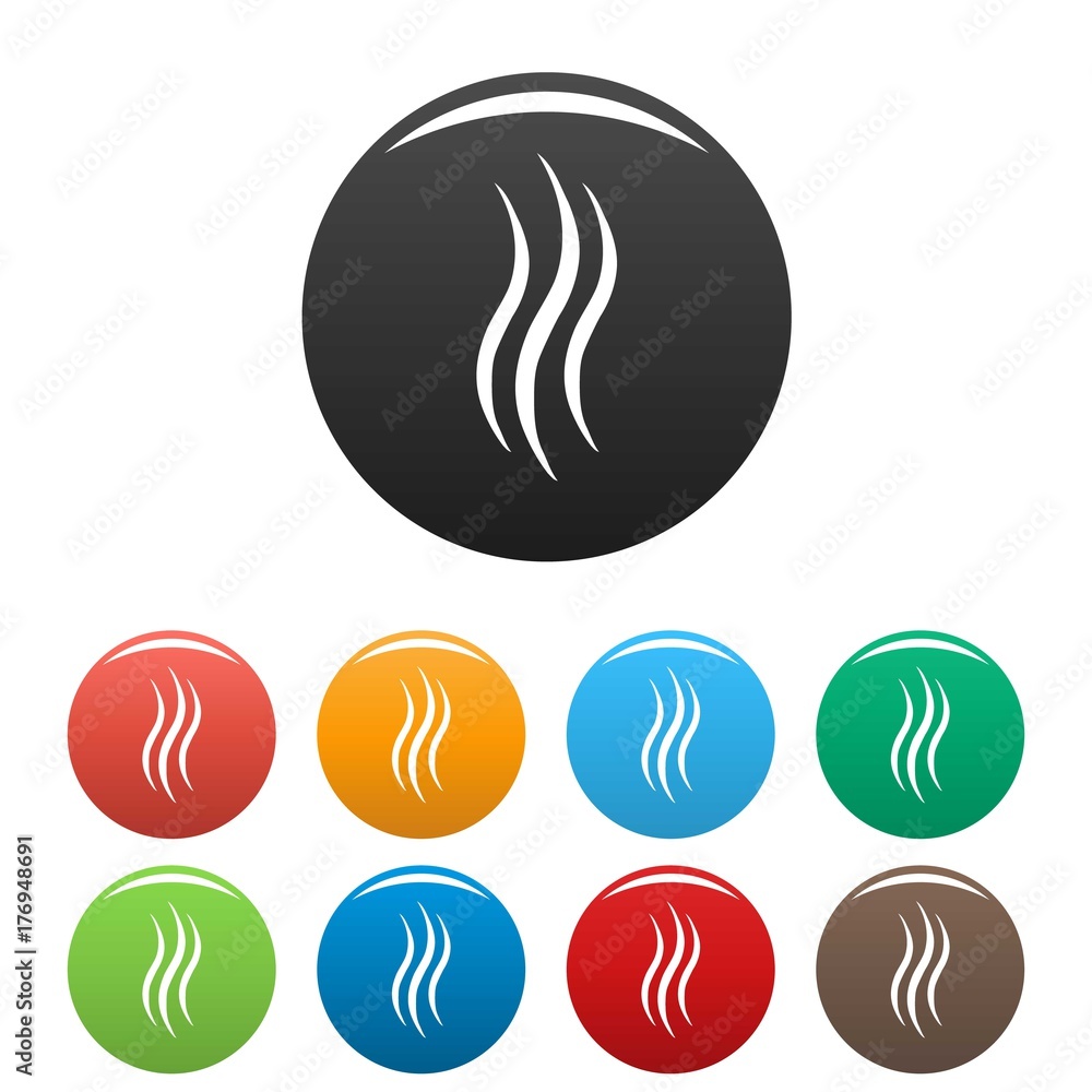 Smoke steam icons set vector Smoke steam icons set vector