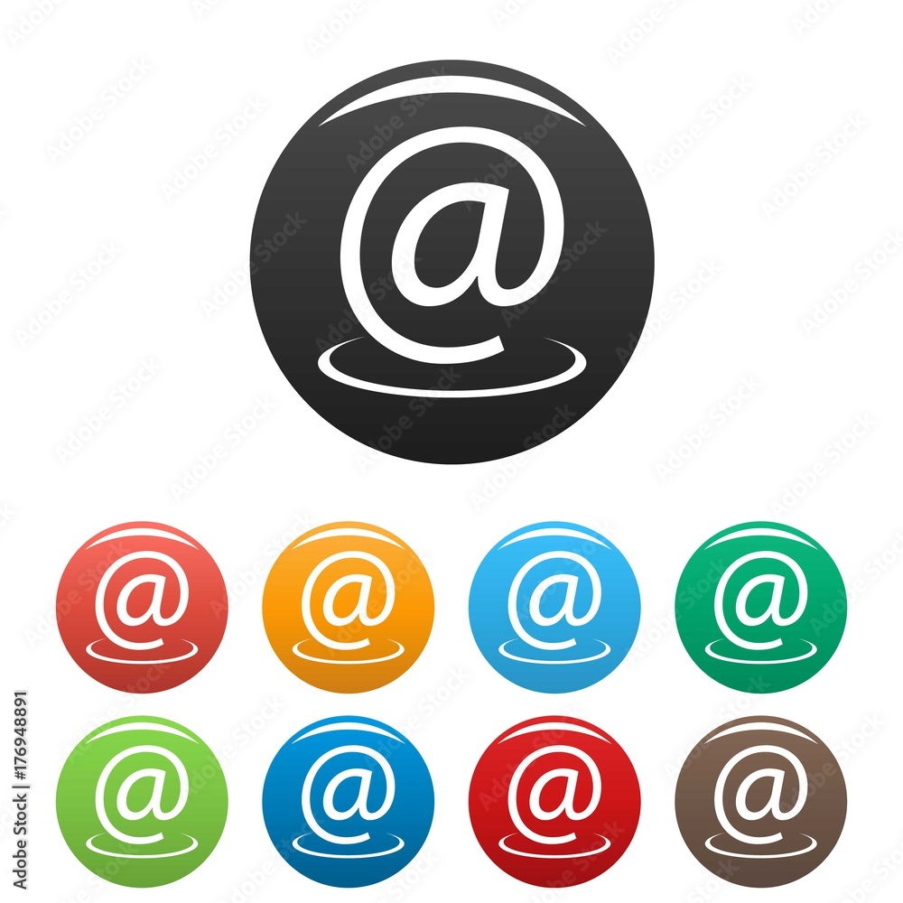 Email address icons set vector