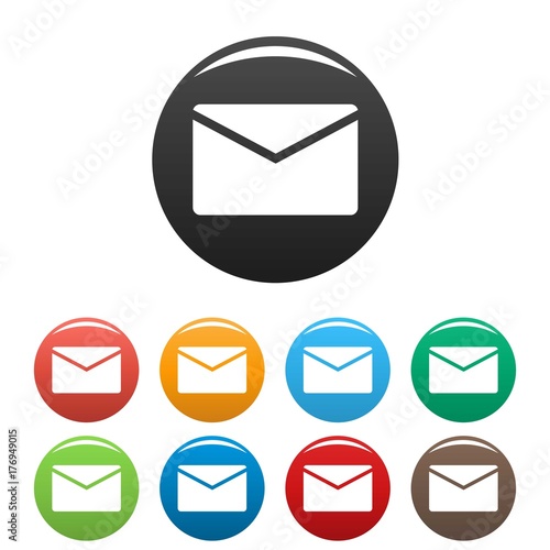 Mail icons set vector simple