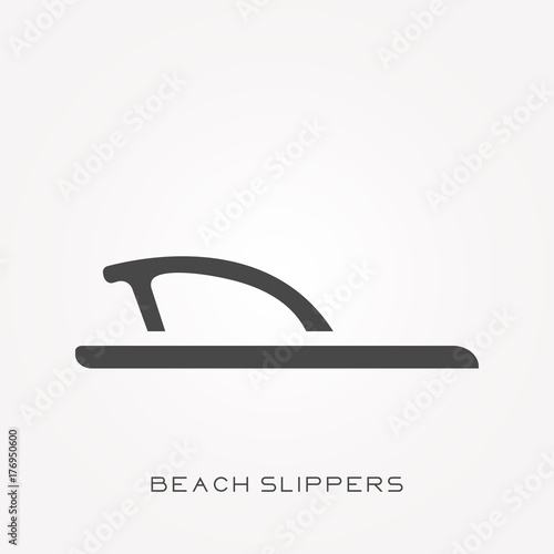 Silhouette icon beach slippers