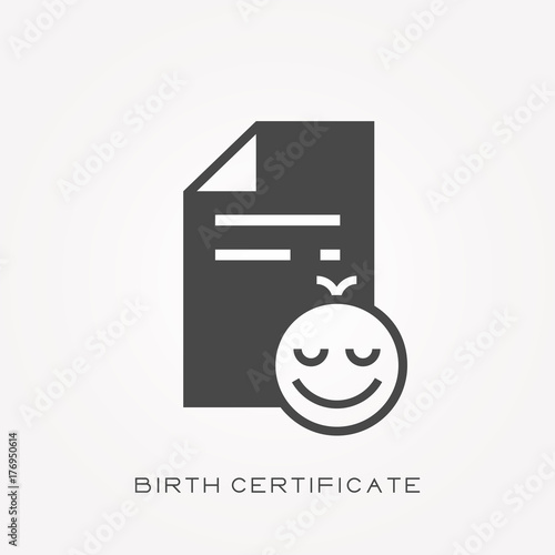Silhouette icon birth certificate