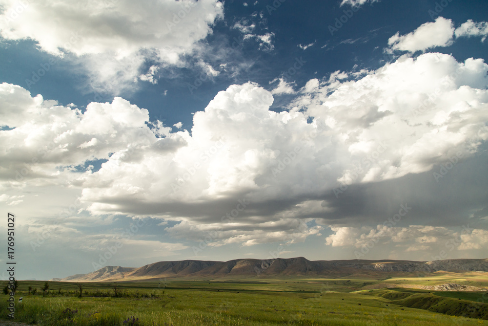beautiful landscape with clouds in the sky