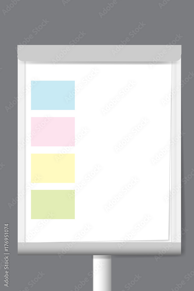 Flip chart with color rectangle moderation papers Flip chart with color rectangle moderation papers