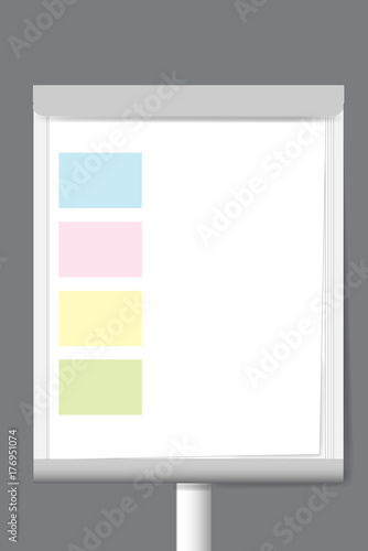 Flip chart with color rectangle moderation papers