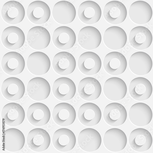 Seamless Circle Wallpaper. White Modern Background