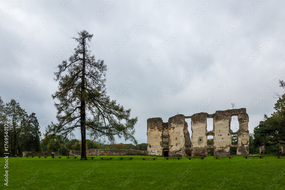 Castle ruins in Bodzentyn, Swietokrzyskie, Poland