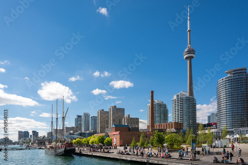 Photography People enjoying beautiful sunny afternoon near lake Ontario in Toronto