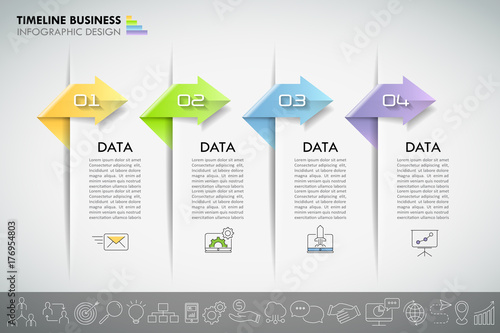 Business concept infographic template 4 steps, Can be used for workflow, layout, steps, number options, timeline or milestones project.