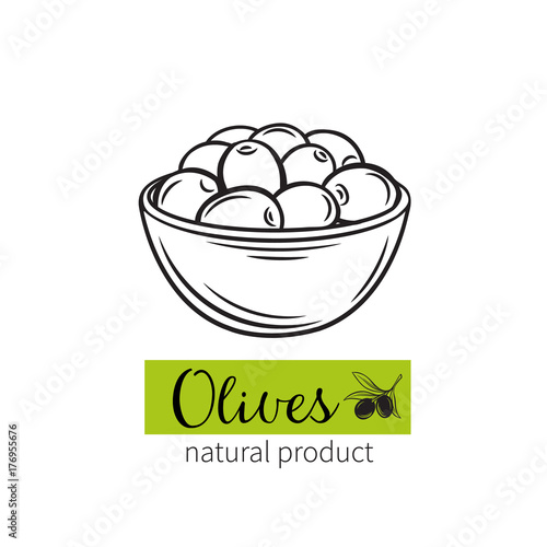 drawn olives in a bowl