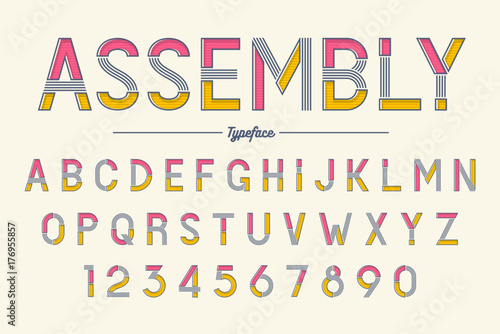 Assembly vector decorative font design  alphabet  typeface  typo