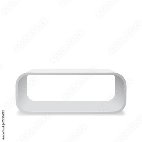 Modern white table. Office furniture. Futuristic design. Isolated on white background. Vector illustration.