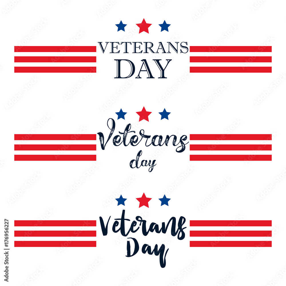 Day veteran usa banner, vector illustration flat, text Day veteran usa banner, vector illustration flat, text