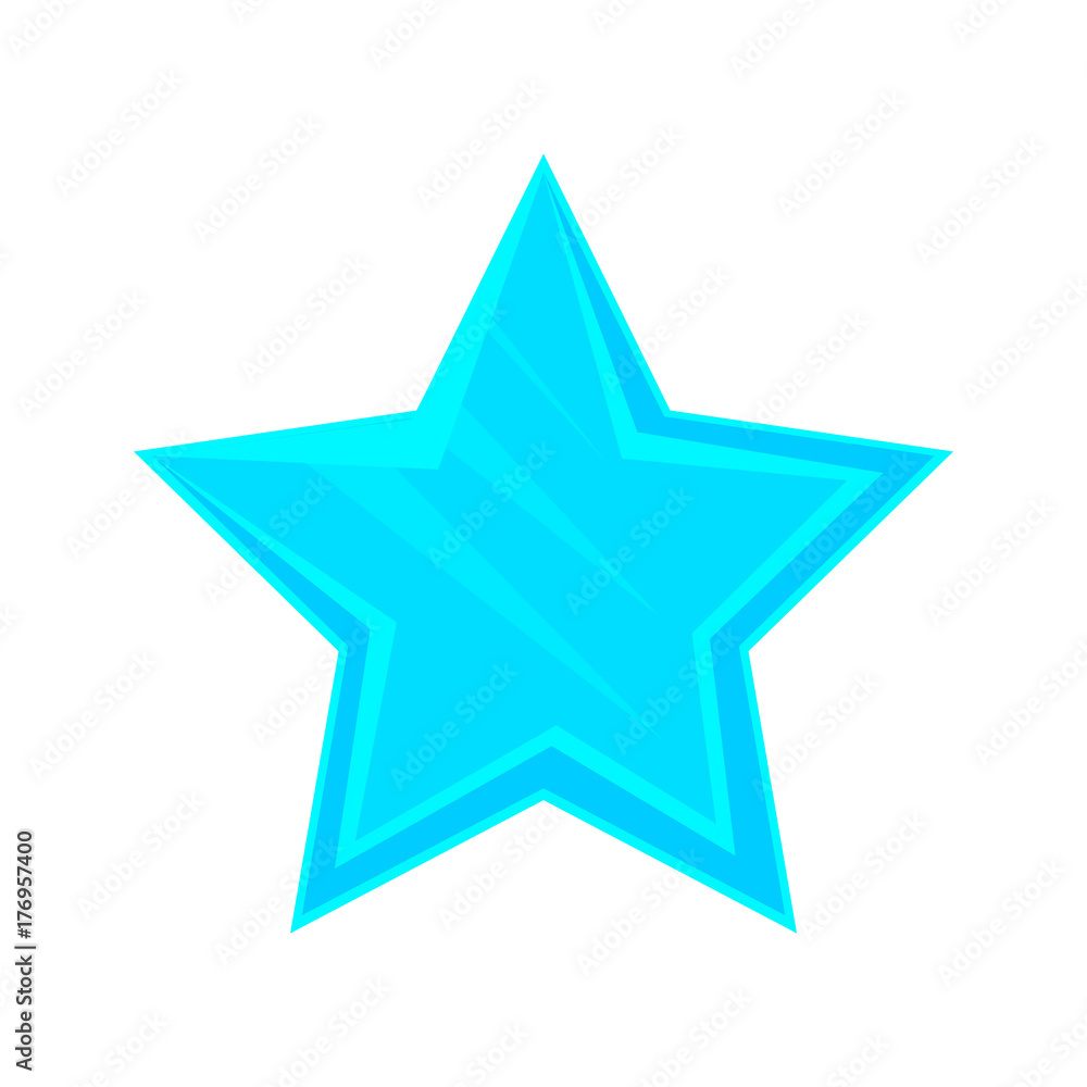 Fototapeta premium Turquoise cartoon glossy star vector Illustration