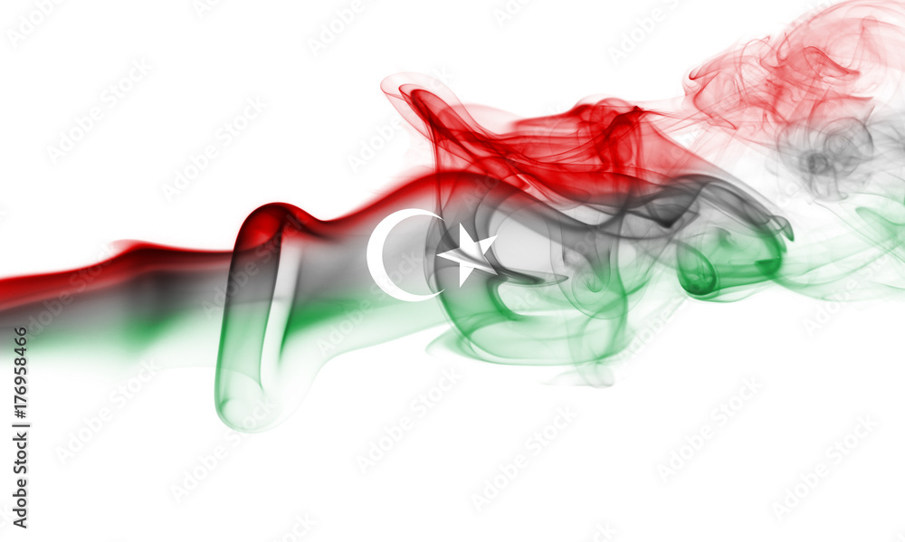 Fototapeta premium Libya national smoke flag