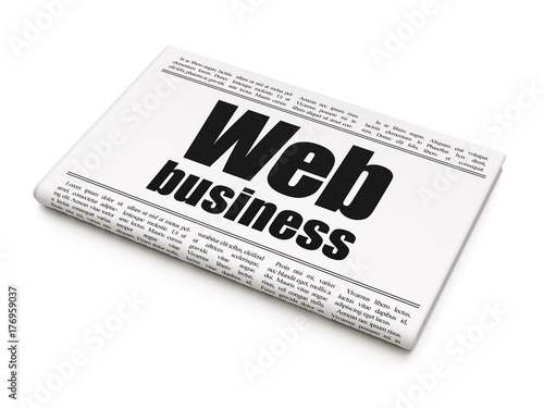 Web development concept: newspaper headline Web Business