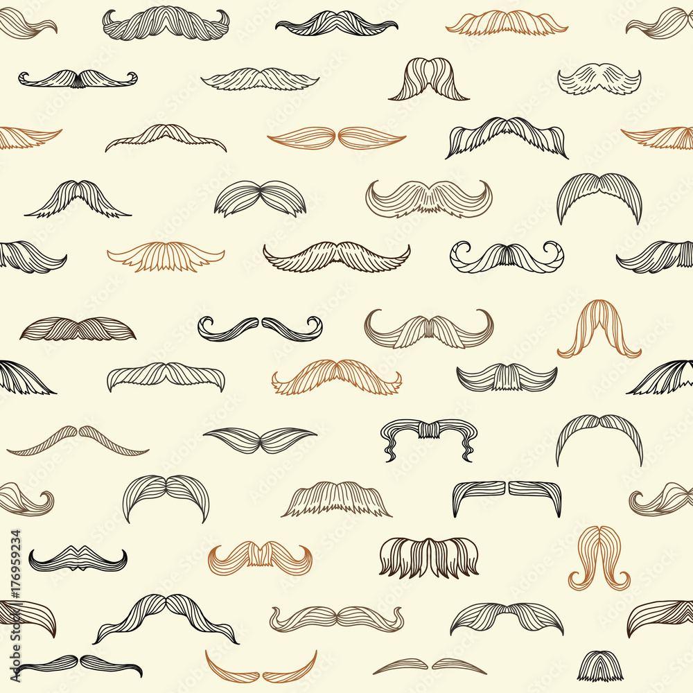 Seamless set with mustache of men Seamless set with mustache of men