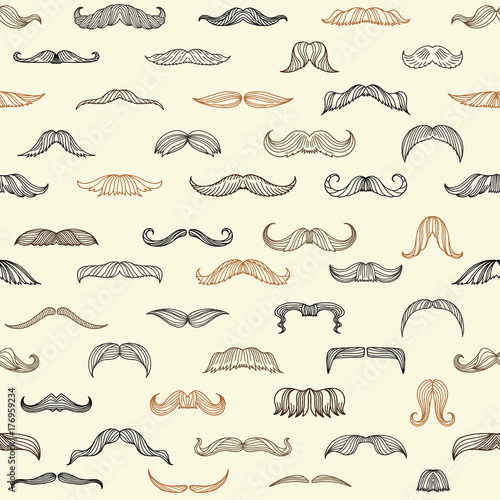 Seamless set with mustache of men