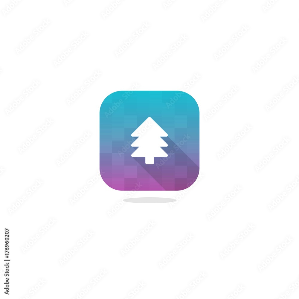Christmas Tree Modern Icon with Long Shadow Christmas Tree Modern Icon with Long Shadow