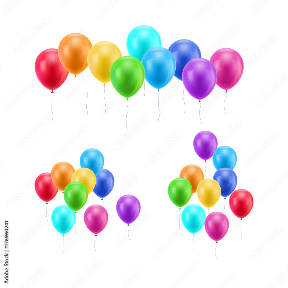 Lot flying balloons white background. A lot of flying balloons on a white background for designers and illustrators. Bunch of balls in the form of vector illustration Lot flying balloons white background. A lot of flying balloons on a white background for designers and illustrators. Bunch of balls in the form of vector illustration