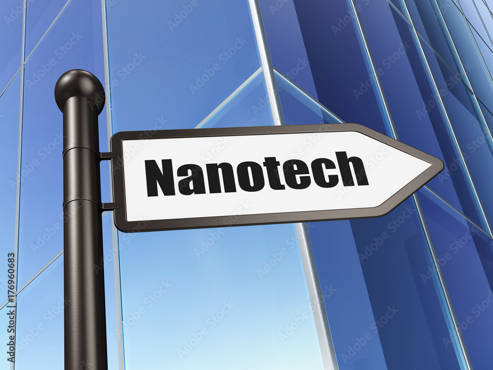 Science concept: sign Nanotech on Building background