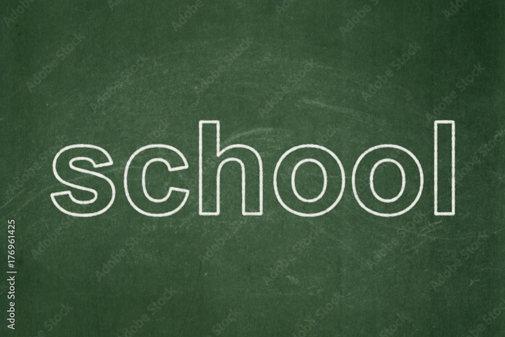Education concept: School on chalkboard background Education concept: School on chalkboard background