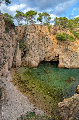 Detail of the Spanish coast at summer  Catalonia Costa Brava  