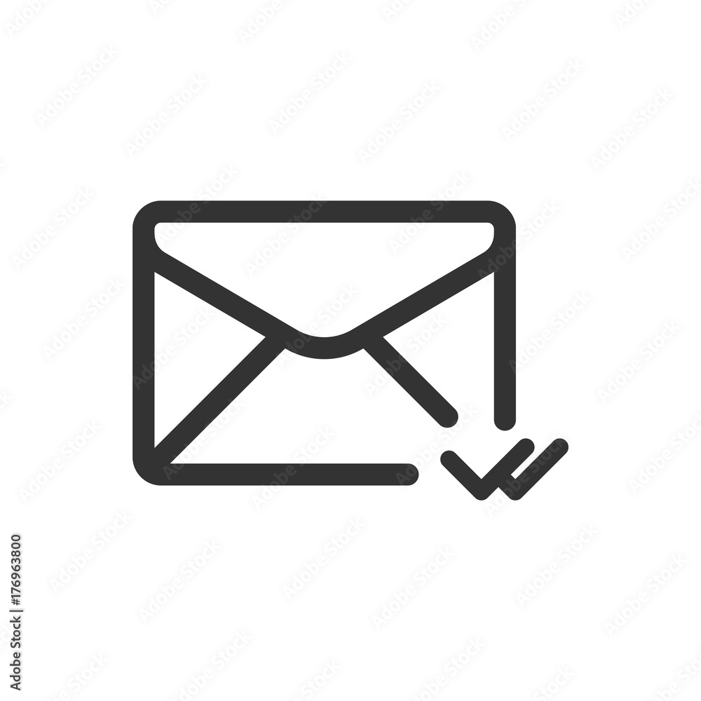 Email 01 Line - Double-Checked Mail Icon Email 01 Line - Double-Checked Mail Icon