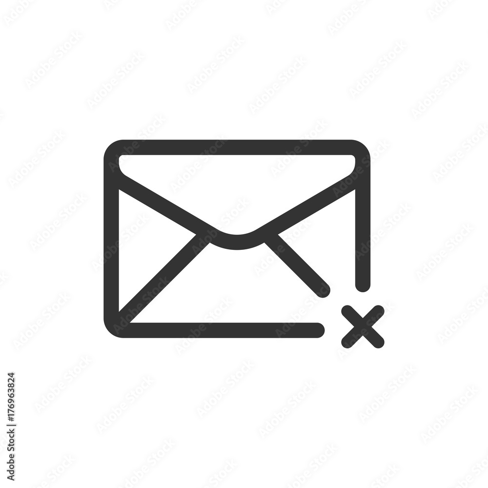 Email 01 Line - Crossed Mail Icon Email 01 Line - Crossed Mail Icon