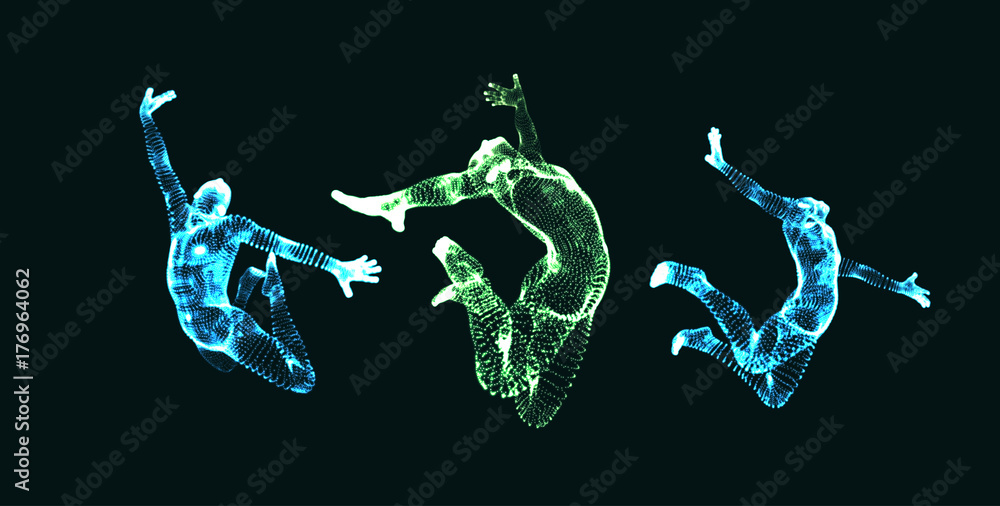Business, Freedom or Happiness Concept. 3D Model of Man. Human Body Model. Vector Illustration. Business, Freedom or Happiness Concept. 3D Model of Man. Human Body Model. Vector Illustration.